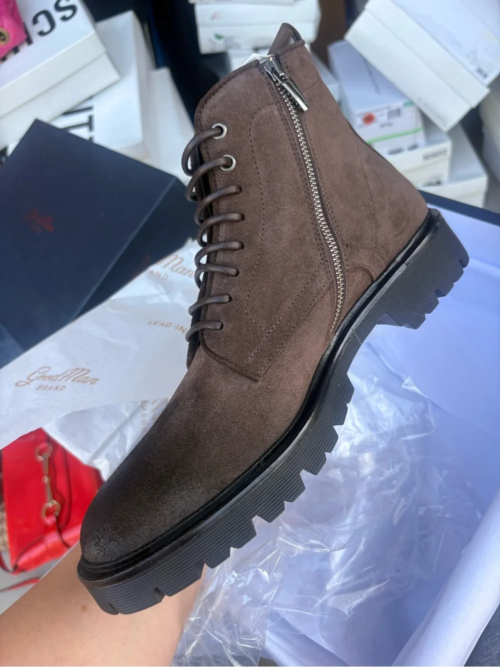 Brown Suede Men’s Chukka Boots with Lug Sole